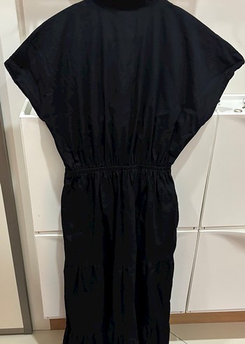 ZARA Siyah Gömlek Yaka Maxi Elbise - Görsel 5