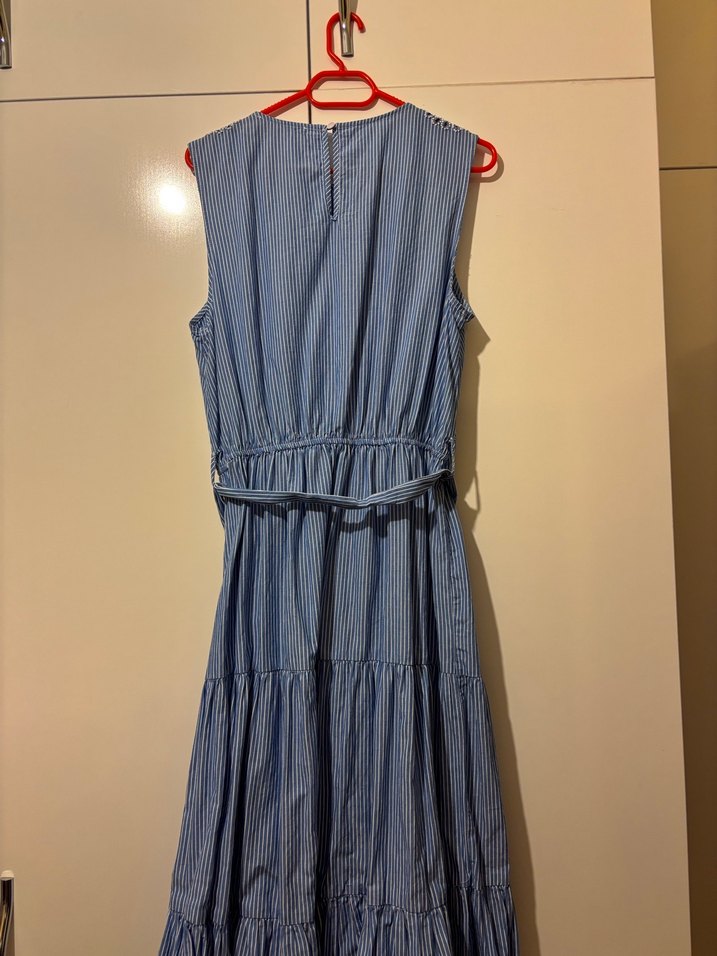 Nakışlı Mavi Kot Kemerli Uzun Elbise
El emeği koleksiyonu - Görsel 2