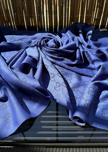 Gucci Saks Mavisi İthal Yün Pamuk Şal