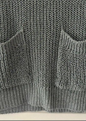 mavi V Yaka Triko Süveter - Görsel 7