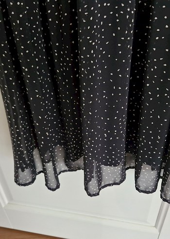 Uzun Kol Puantiyeli lacivert Bohem Elbise - Görsel 7