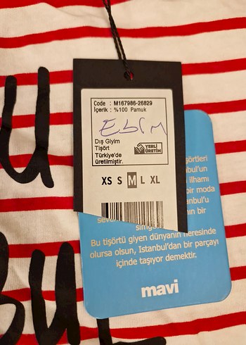 Kırmızı Çizgili Baskılı Kadın Tişört - Görsel 2