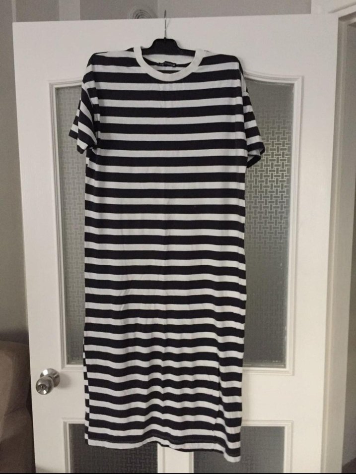 Çizgili Rahat Kesim kadın elbise - Görsel 3