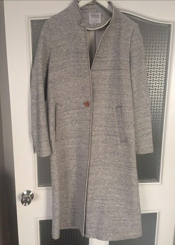 Gri Düğmeli Uzun kap - Görsel 5