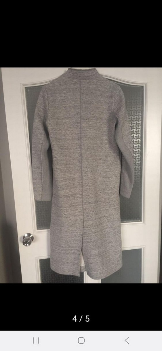 Gri Düğmeli Uzun kap - Görsel 2