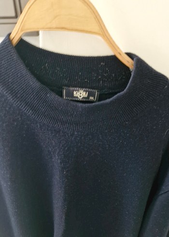 Erkek lacivert yün Midi Kazak - Görsel 2