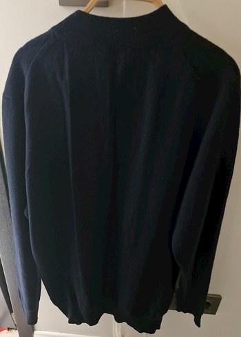 Erkek lacivert yün Midi Kazak - Görsel 4