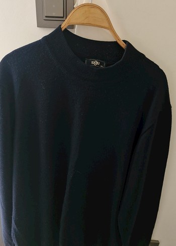 Erkek lacivert yün Midi Kazak - Görsel 3