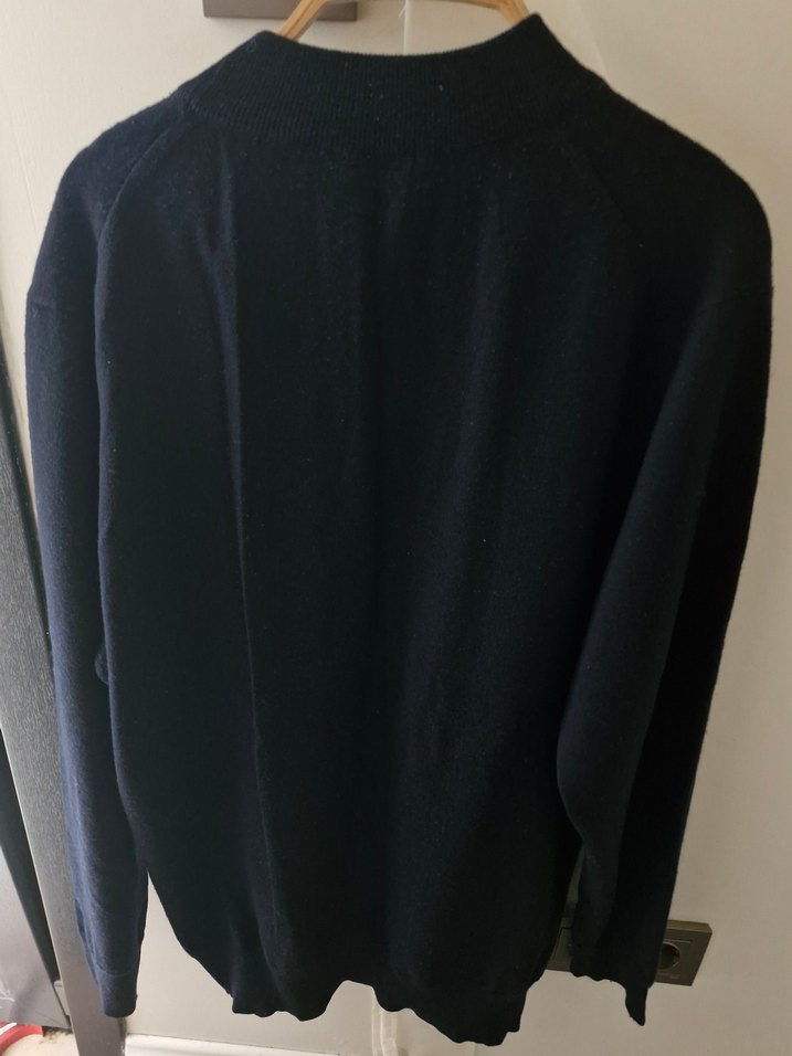 Erkek lacivert yün Midi Kazak - Görsel 4