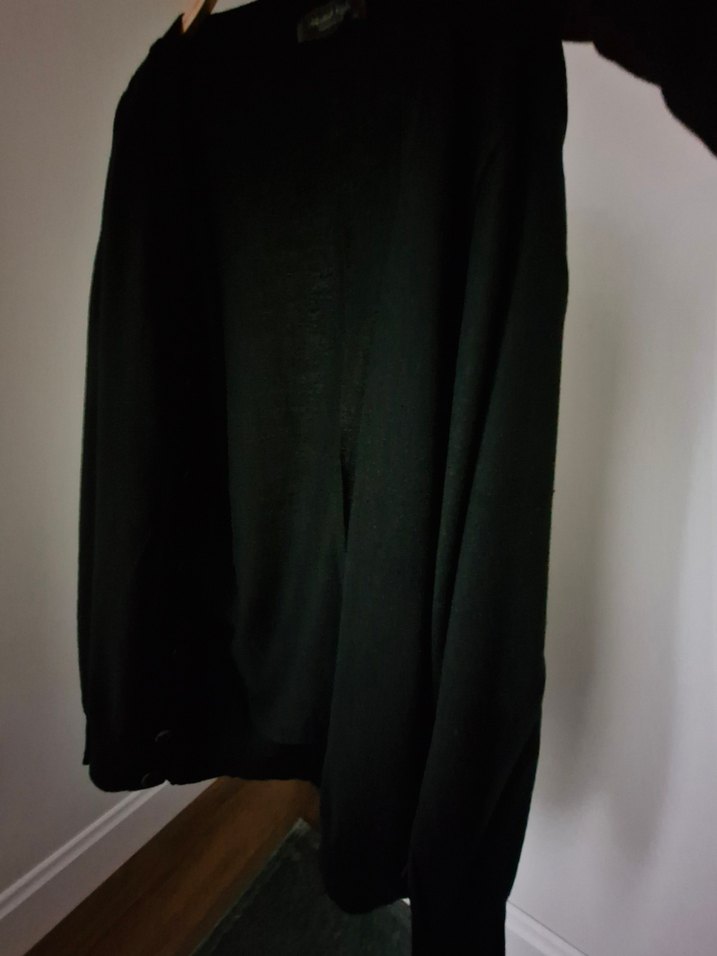 Siyah erkek düğmeli Hırka - Görsel 4