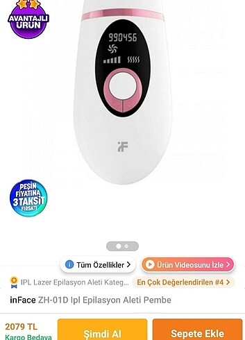 Lazer epilasyon aleti