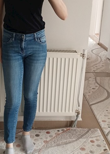 Koyu Mavi Slim Fit Normal Boy Kadın Denim Jean