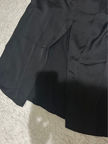 s Beden siyah Renk Bershka Siyah Önü Büzgülü Sırt Dekolteli Elbise
