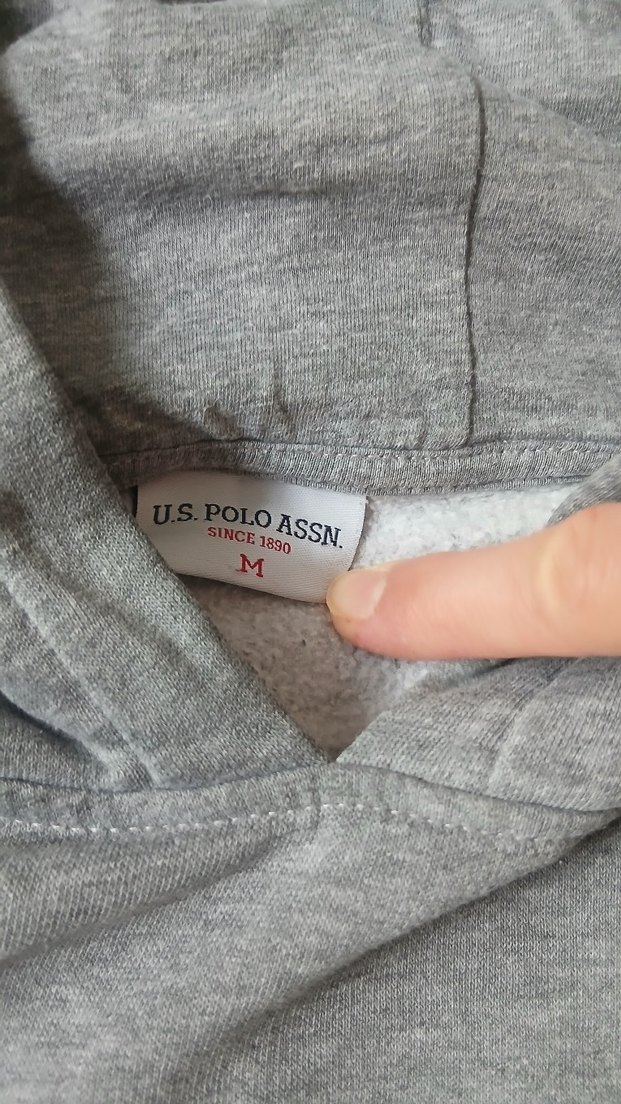 USPA Gri  Kapüşonlu Sweatshirt - Görsel 3