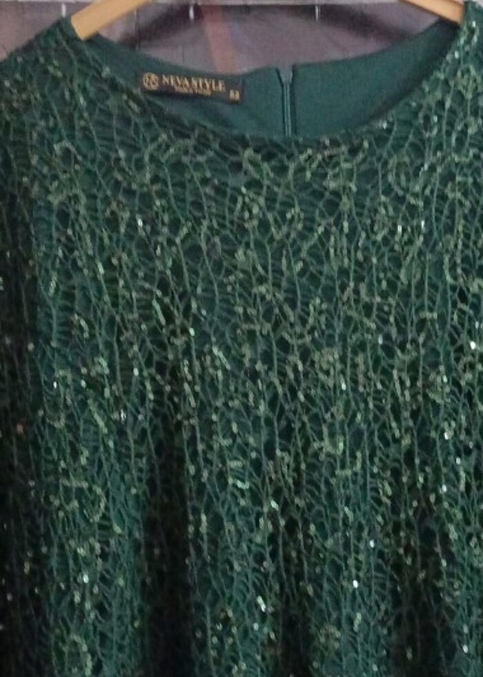 Gupur payetli kalem abiye - Görsel 2