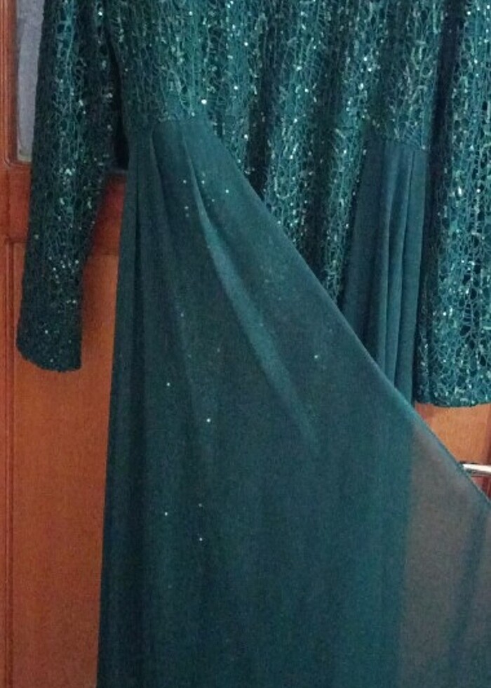 Gupur payetli kalem abiye - Görsel 5