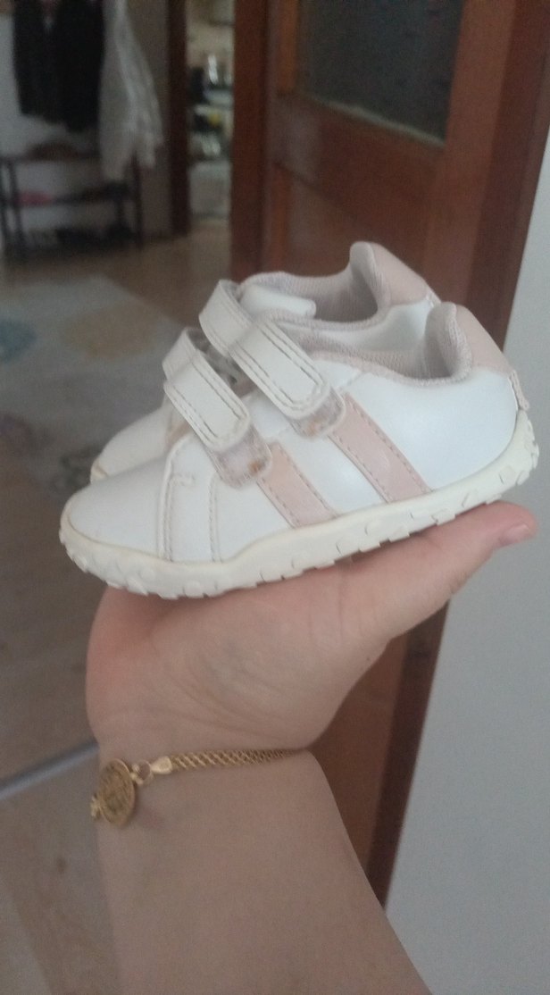 Kız Çocuk Beyaz Cırtcırtlı Spor Ayakkabı - Görsel 2