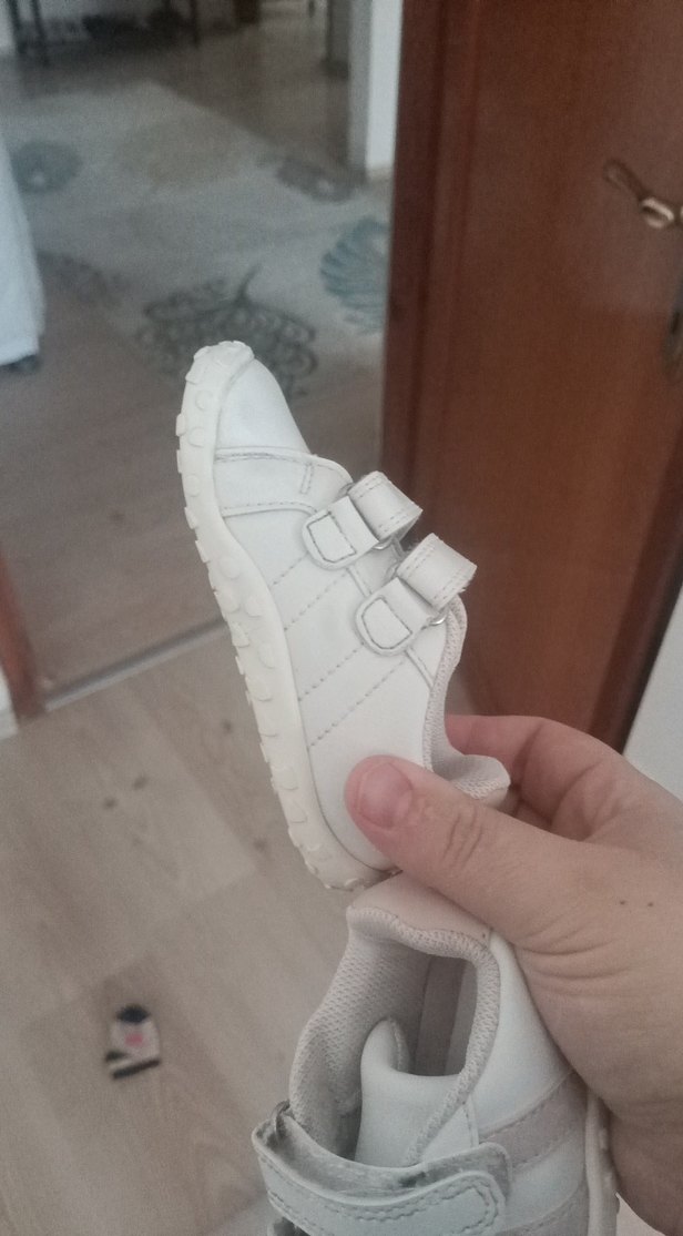 Kız Çocuk Beyaz Cırtcırtlı Spor Ayakkabı - Görsel 4