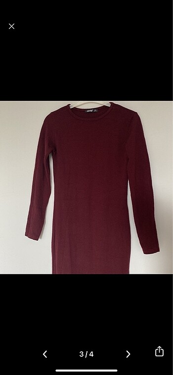 40 Beden Bordo midi boy elbise