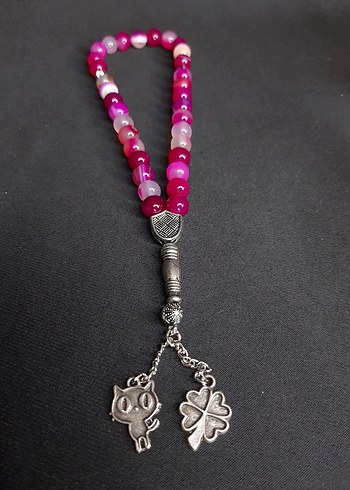  Beden Renkli Pembe Tesbih Bohem Tarzı Dogal Akik Taşı