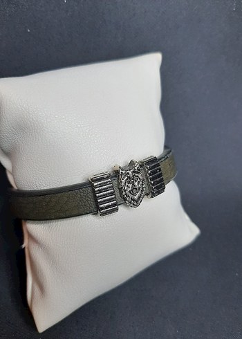 Haki Biker Kurt Figürlü Erkek Bileklik - Görsel 2