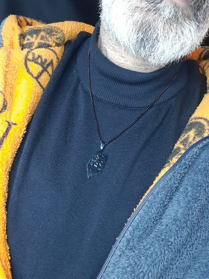 Çelik Zincirli Siyah Kurt Figürlü Gotik Kolye - Görsel 4