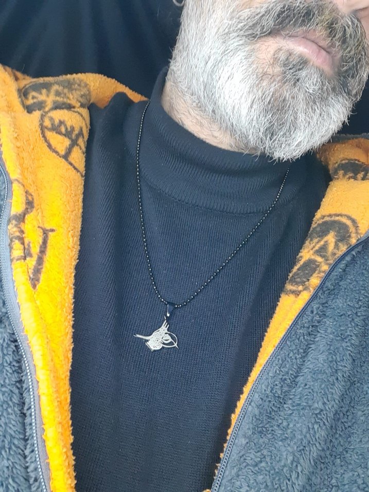 Çelik Tuğra Detaylı Zincir Kolye - Görsel 3