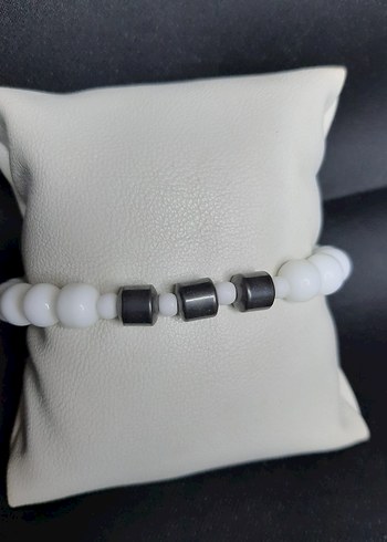 Minimalist Beyaz Boncuklu Unisex Bileklik