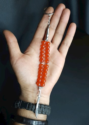 Beden Kırmızı Minimalist Erkek Tesbih Anahtarlık
