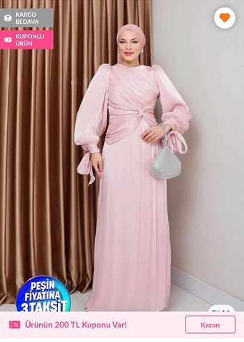 Pudra pembe janjan tesettür abiye