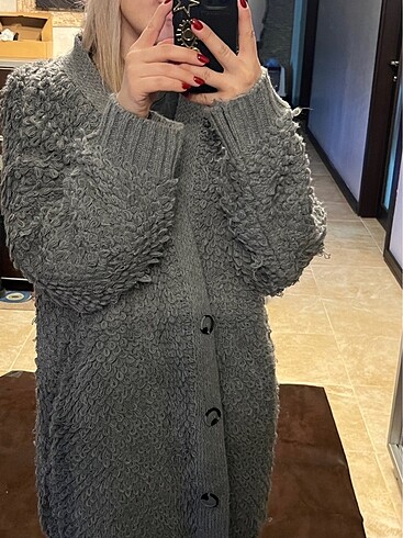 universal Beden Nocturne Dokulu Oversize Triko Hırka