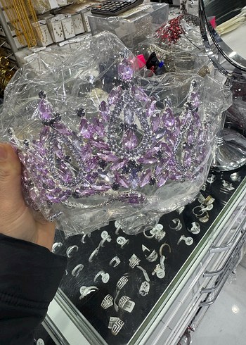 Mor taşlı gelin taçı - Görsel 2