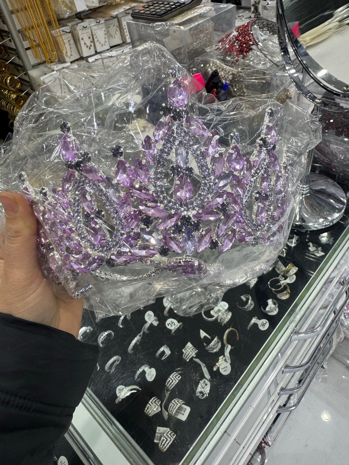 Mor taşlı gelin taçı - Görsel 2