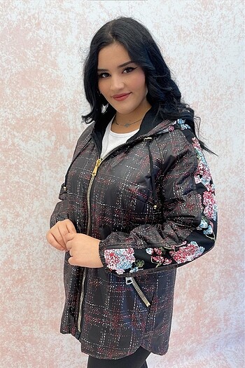 Büyük beden çok şık kadın mont - Görsel 8