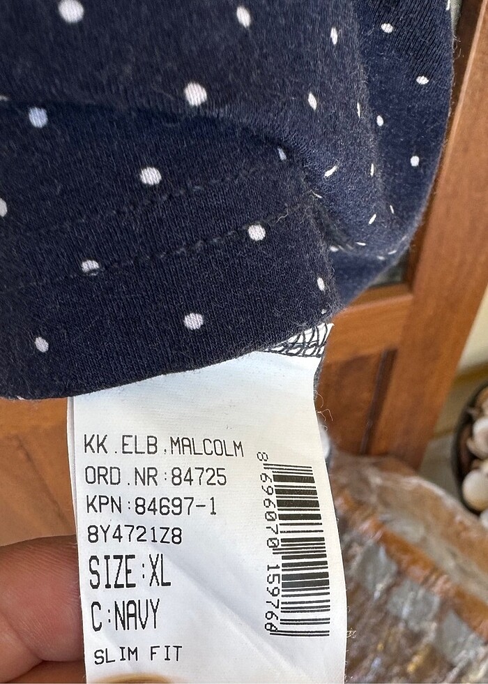 Lacivert puantiyeli elbise - Görsel 3