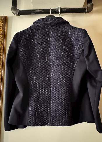 Düğmeli Kısa Kesim Kadın lacivert Blazer ceket - Görsel 9