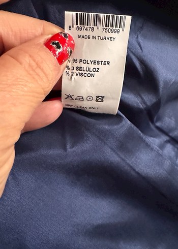 Düğmeli Kısa Kesim Kadın lacivert Blazer ceket - Görsel 4