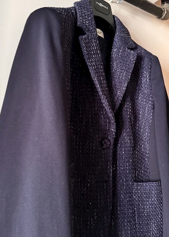 Düğmeli Kısa Kesim Kadın lacivert Blazer ceket - Görsel 6