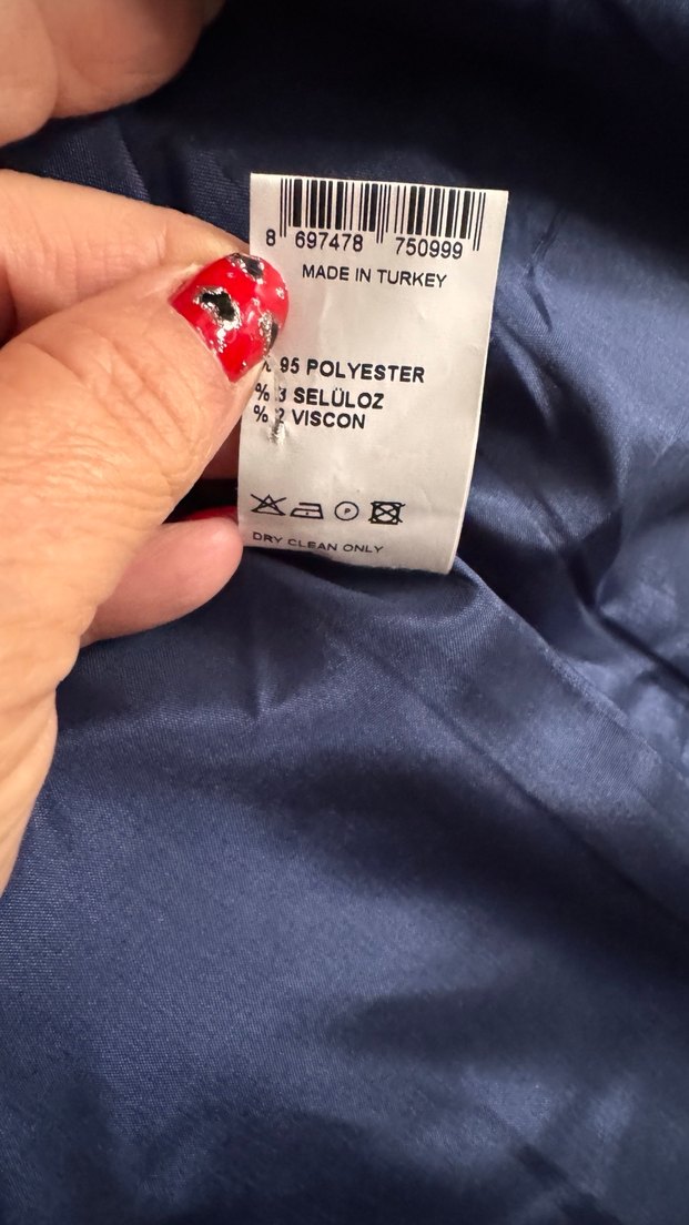 Düğmeli Kısa Kesim Kadın lacivert Blazer ceket - Görsel 4