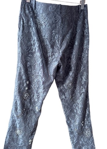 Nakışlı Payetli Gri Kadın Kot Pantolon - Görsel 3