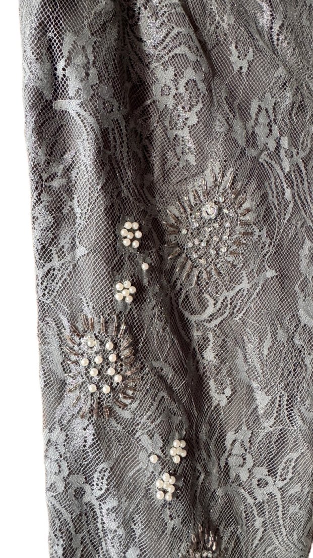 Nakışlı Payetli Gri Kadın Kot Pantolon - Görsel 2