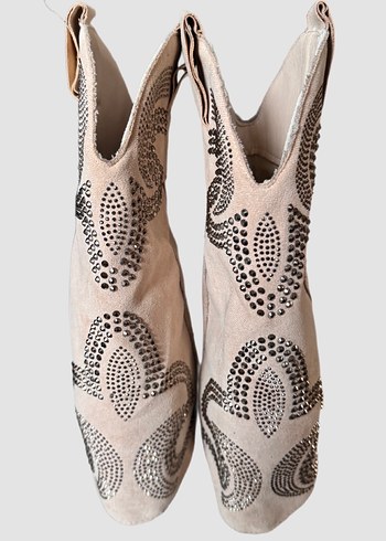 İtalyan gerçek süet Western kadın çizme - Görsel 6