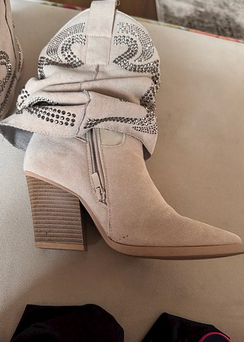 İtalyan gerçek süet Western kadın çizme - Görsel 9