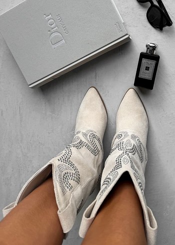 İtalyan gerçek süet Western kadın çizme - Görsel 4