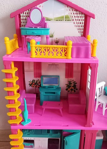 Renkli Pembe Oyuncak Ev Seti - Görsel 2