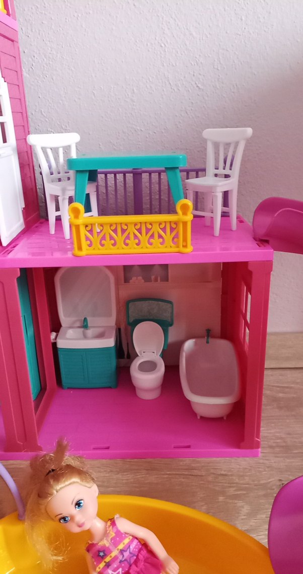 Renkli Pembe Oyuncak Ev Seti - Görsel 4