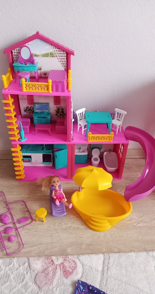 Renkli Pembe Oyuncak Ev Seti - Görsel 5