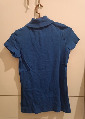 Lacivert Kısa Kollu Boğazlı Tişört - Görsel 2