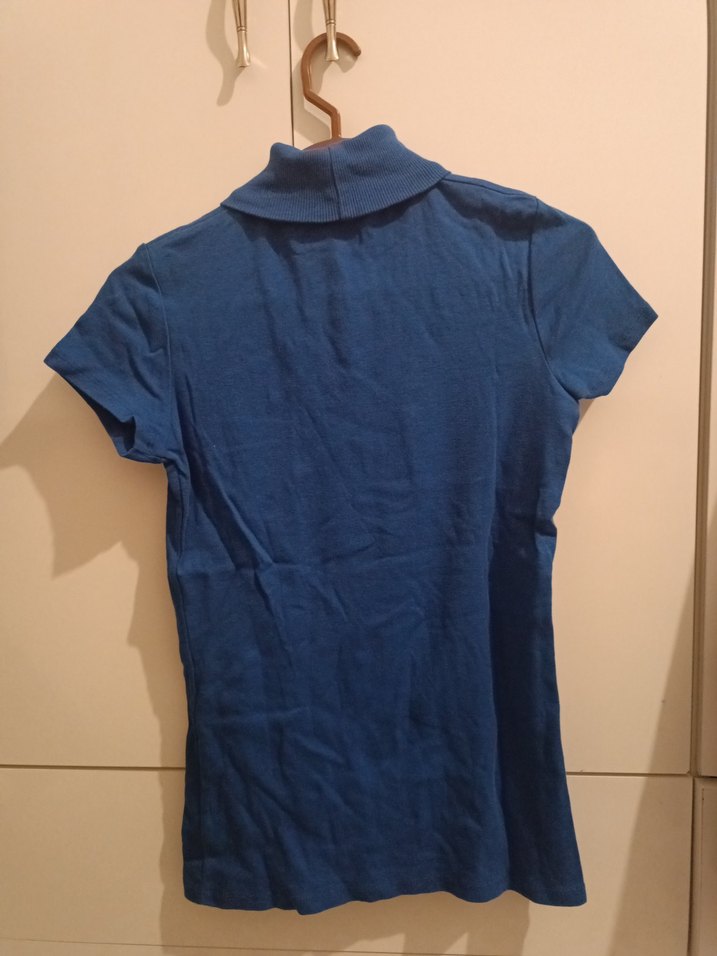 Lacivert Kısa Kollu Boğazlı Tişört - Görsel 2