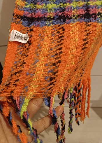 Renkli Örgü Bohem Kadın Şalı - Görsel 4